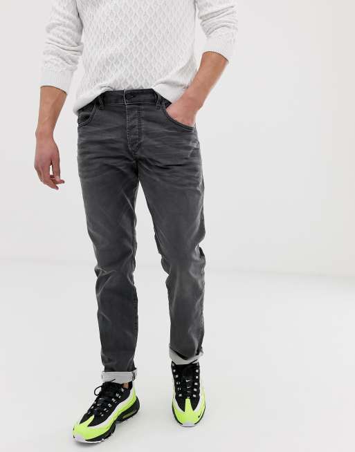 diesel d bazer tapered jeans grey