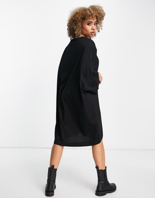 Diesel d-extra graphic oversized t-shirt dress in black | ASOS