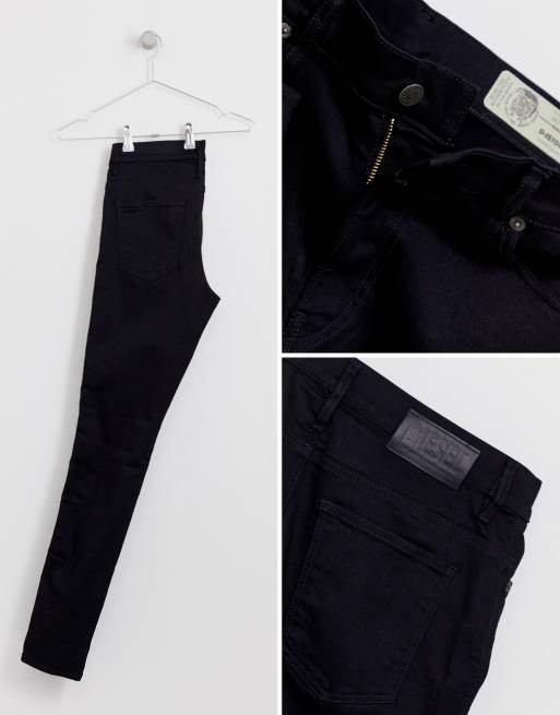 Diesel D-Istort super skinny fit jeans in 069EF stay black