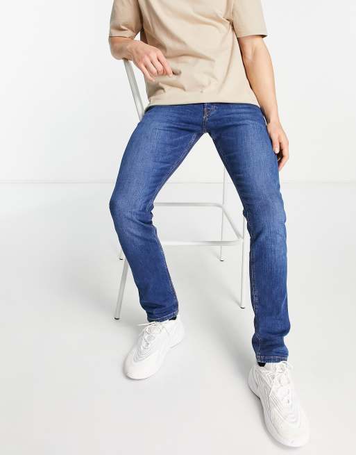 Diesel – D-Luster – Eng geschnittene Jeans in mittlerer Waschung 
