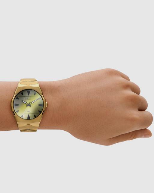 Diesel – D-sruptor – Herrenuhr aus goldfarbenem Edelstahl, 2 von 4