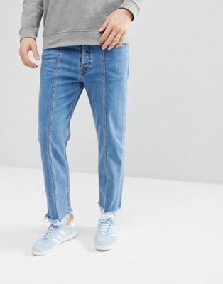 Diesel – Dagh-SP – Straight jeans i 90-talsstil med revor-Blå