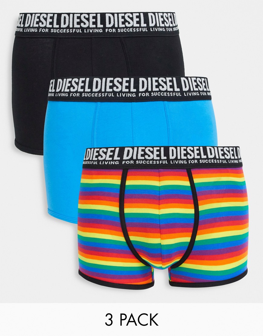 Diesel - Damien - Set van 3 boxershorts in regenboogkleuren-Verschillende kleuren