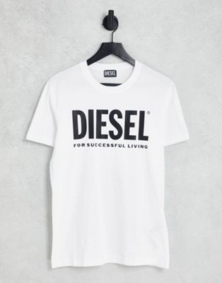 Diesel diegos large logo t-shirt in white