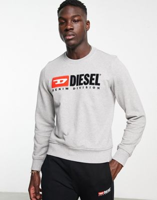 Diesel Ginn Div large logo sweat in grey