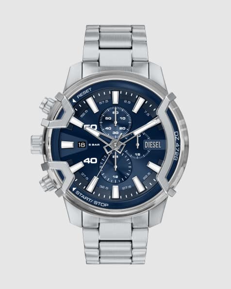 Diesel Griffed chronograph stainless steel watch in silver - view 1