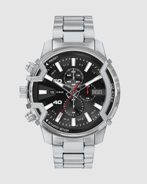 Diesel Griffed chronograph stainless steel watch in silver - view 1