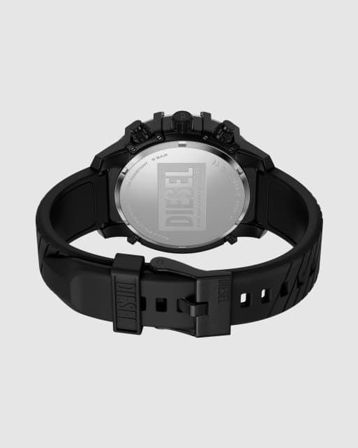 Diesel Griffed Chronographenuhr aus schwarzem Silikon in Schwarz, 3 von 3