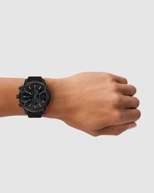 Diesel Griffed montre chronographe en silicone noir, 2 de 3