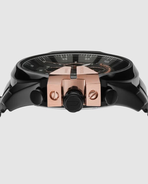 Diesel Herren-Mega-Chief-Chronograph, schwarze Edelstahluhr, 2 von 4
