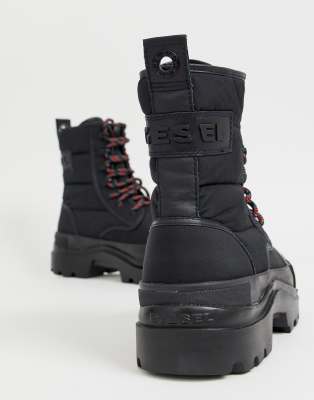 black hiking style boots
