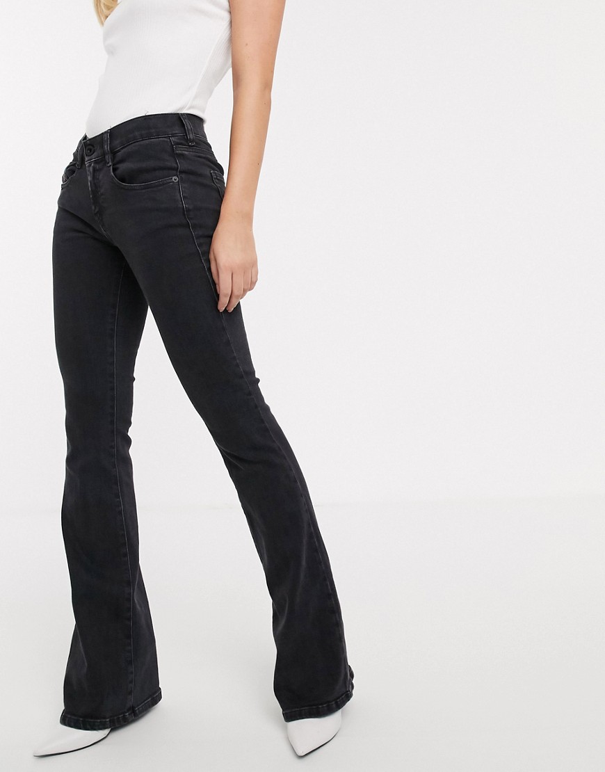 Diesel - Jeans med mellemhøj talje og svaj-Sort