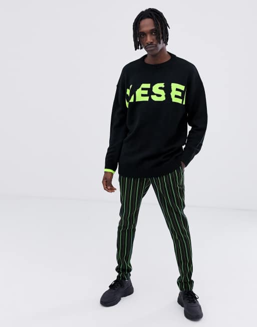 Black and 2025 neon jumper