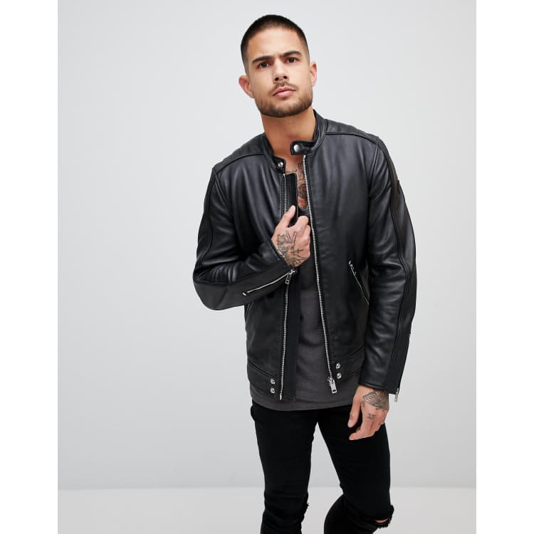 Diesel L-Quad leather biker jacket | ASOS
