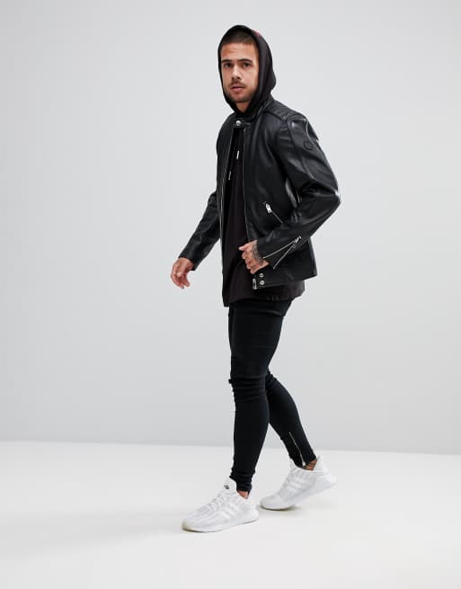 L quad shop leather jacket