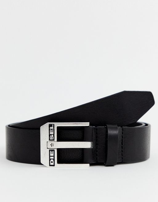 Diesel leather belt in black