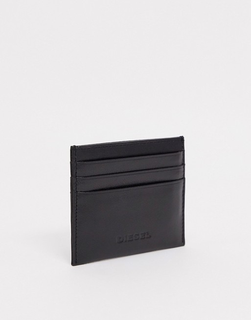 Diesel leather card holder in black