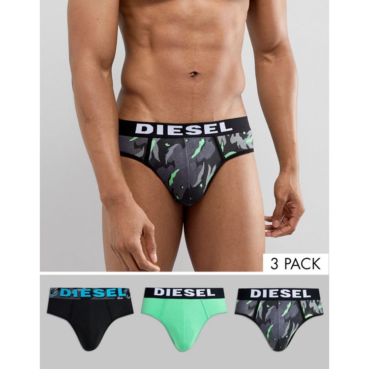 ASOS Briefs 3 Pack With Camo Print in Green for Men