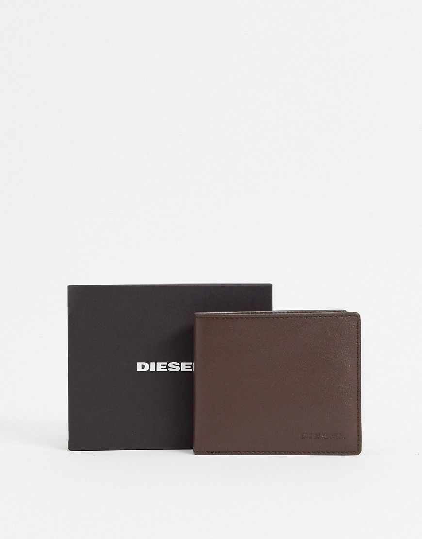Diesel logo coin wallet in brown