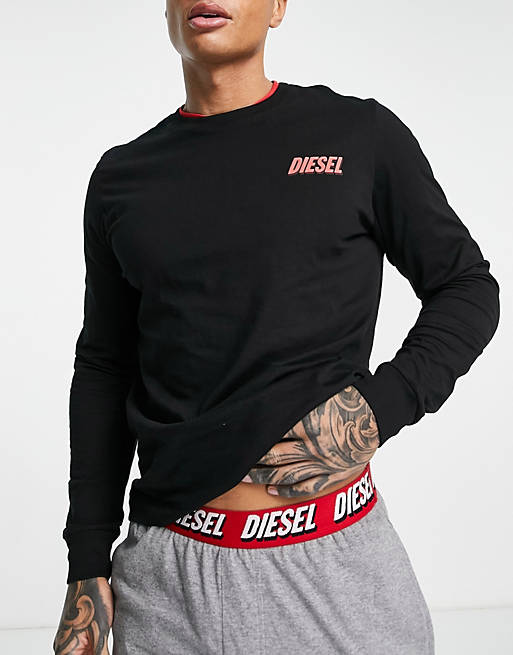 Tracksuits Diesel logo loungewear set in black/grey 