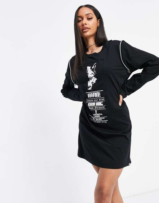 Long sleeve graphic sales dress