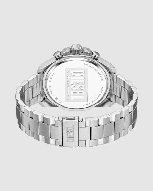 Diesel Mega chief slim chronograph stainless steel watch in silver, 4 of 4