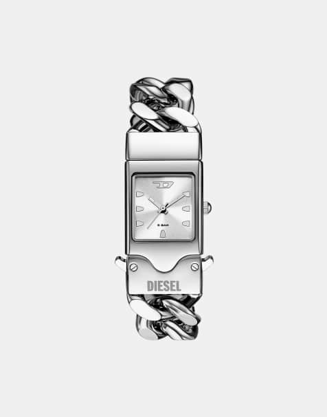Diesel Men 3 hand closer, silver stainless steel in silver - view 1
