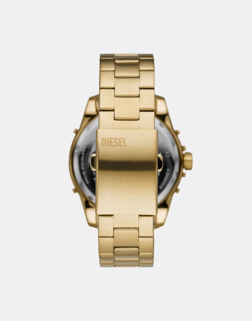 Diesel Men's caged three-hand date, gold-tone stainless steel watch in gold, 3 of 3