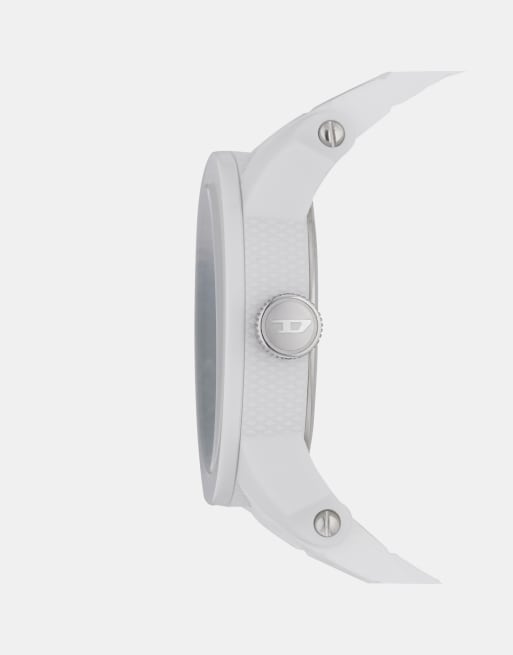 Diesel Men's Double down white silicone watch in white - WHITE, 3 of 3