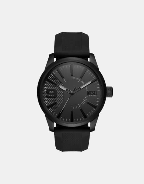 Diesel Men's rasp analogue black silicone watch- BLACK - view 1