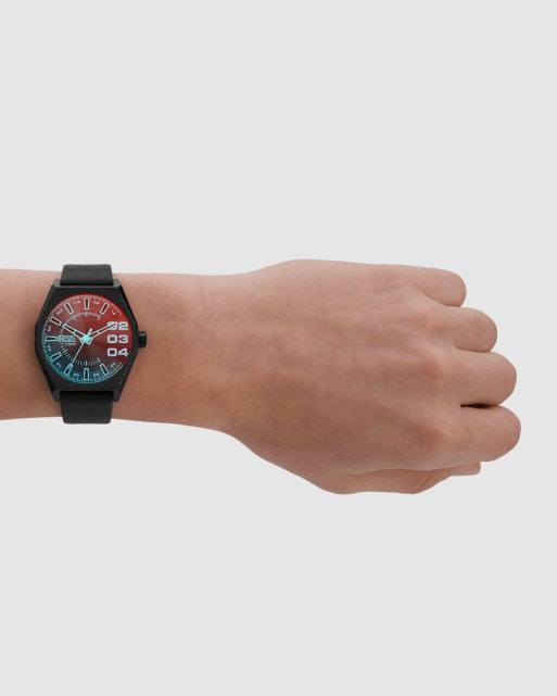 Diesel Men's Scraper three-hand black leather watch- BLACK, 2 of 4