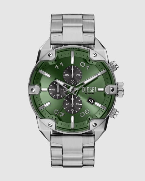 Diesel Men's spiked chronograph stainless steel watch, dz4712 in silver - view 1