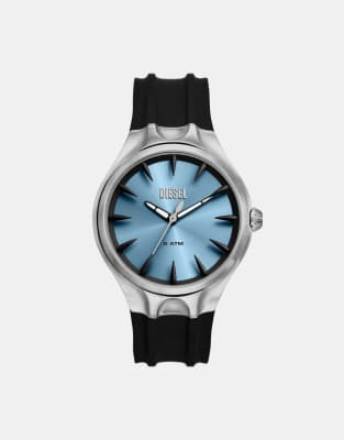 asos Diesel Men's Streamline black silicone watch - BLACK
