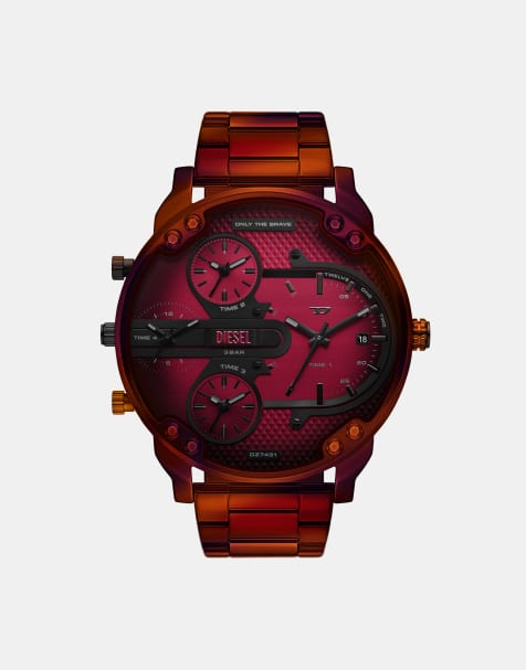 Diesel - Mr. Daddy Slim - Montre multifonction en acier inoxydable - Rouge - view 1