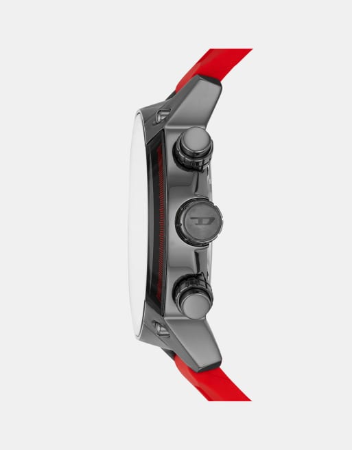 Diesel - Overflow - Montre en acier inoxydable avec mouvement à chronographe - Rouge/gris acier, 2 de 2