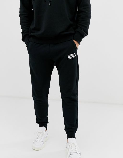 Diesel large logo tracksuit set in black | ASOS
