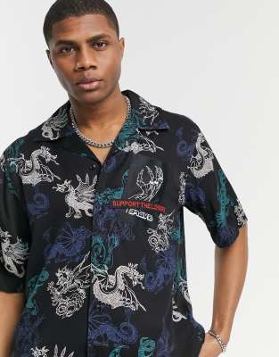 diesel patterned shirt