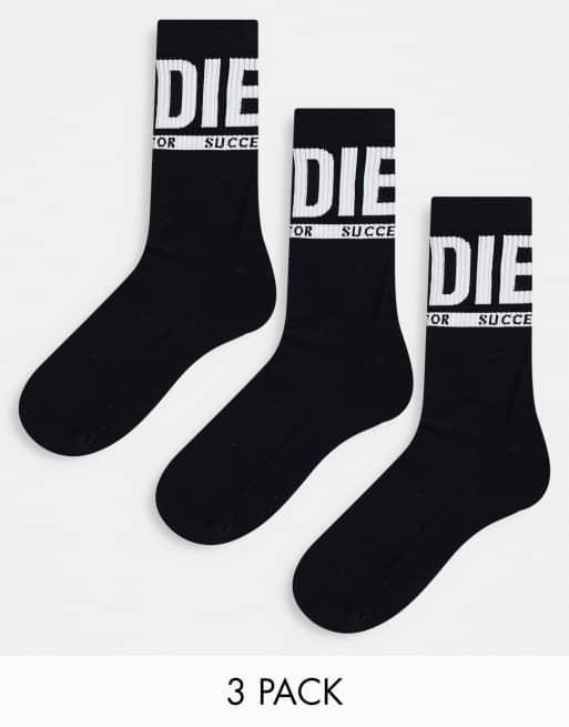Diesel - Ray - Lot de 3 paires de chaussettes - Multicolore
