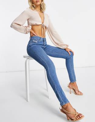 diesel high waist skinny jeans