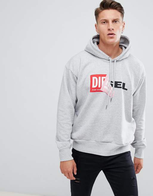 Diesel S Alby logo hoodie gray