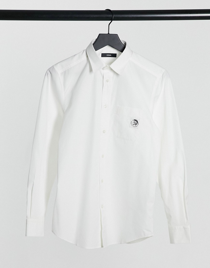 Diesel S-Bill pocket long sleeve shirt-White