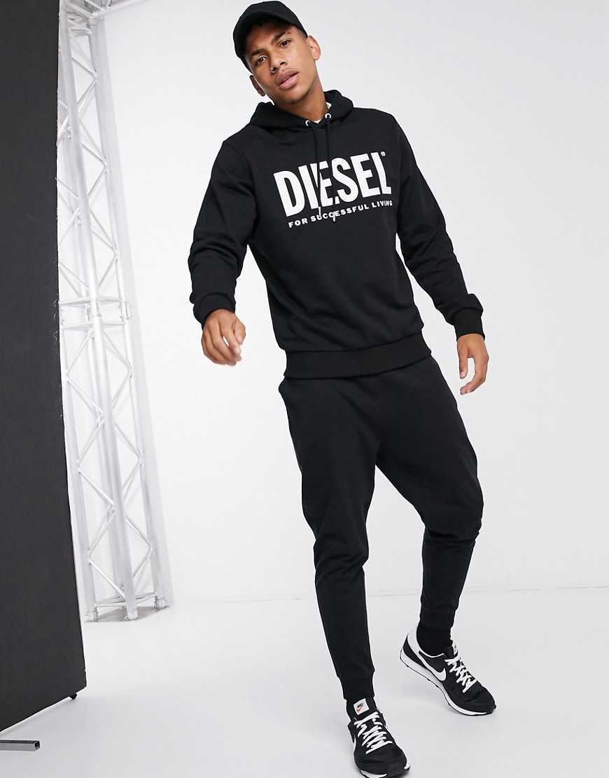 Diesel S-Gir-Hood-Division-Logo hoodie in black