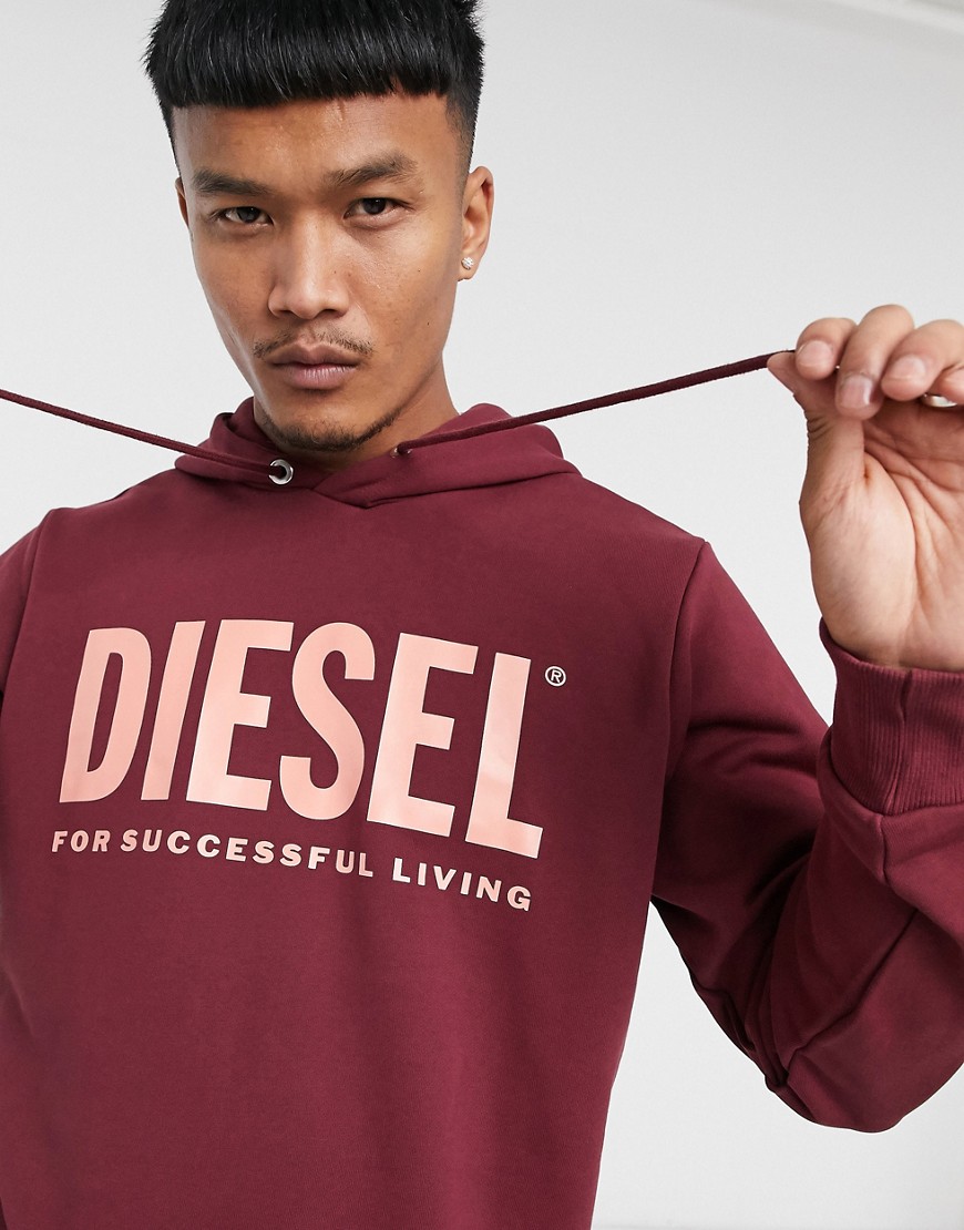 Diesel S-Gir-Hood-Division-Logo hoodie in red