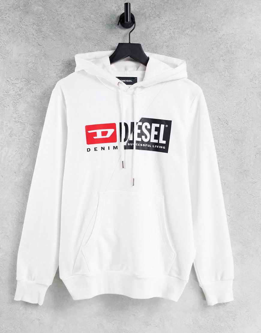 Diesel s-girk-hood-cuty overhead hoodie in white