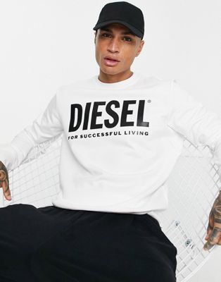 Diesel s-girl large logo sweat in white