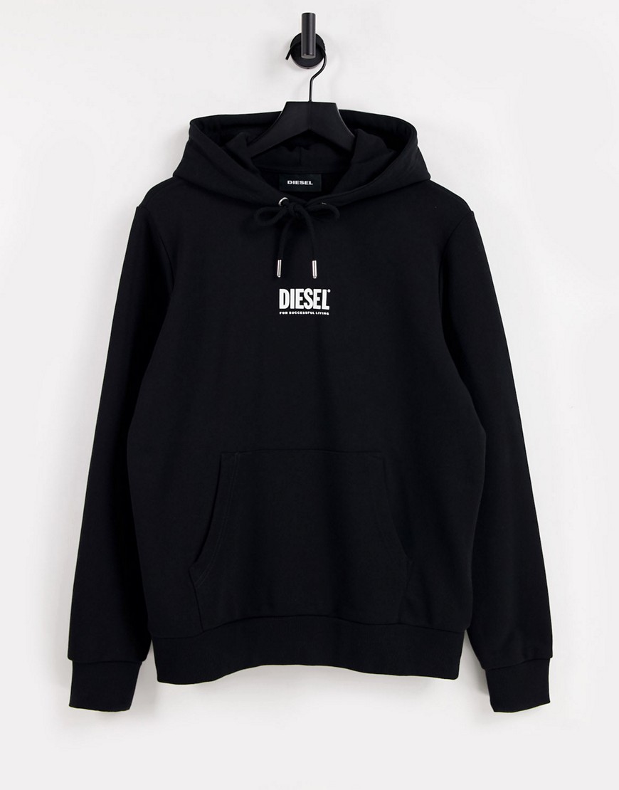 Diesel s-girl small logo hoodie in black