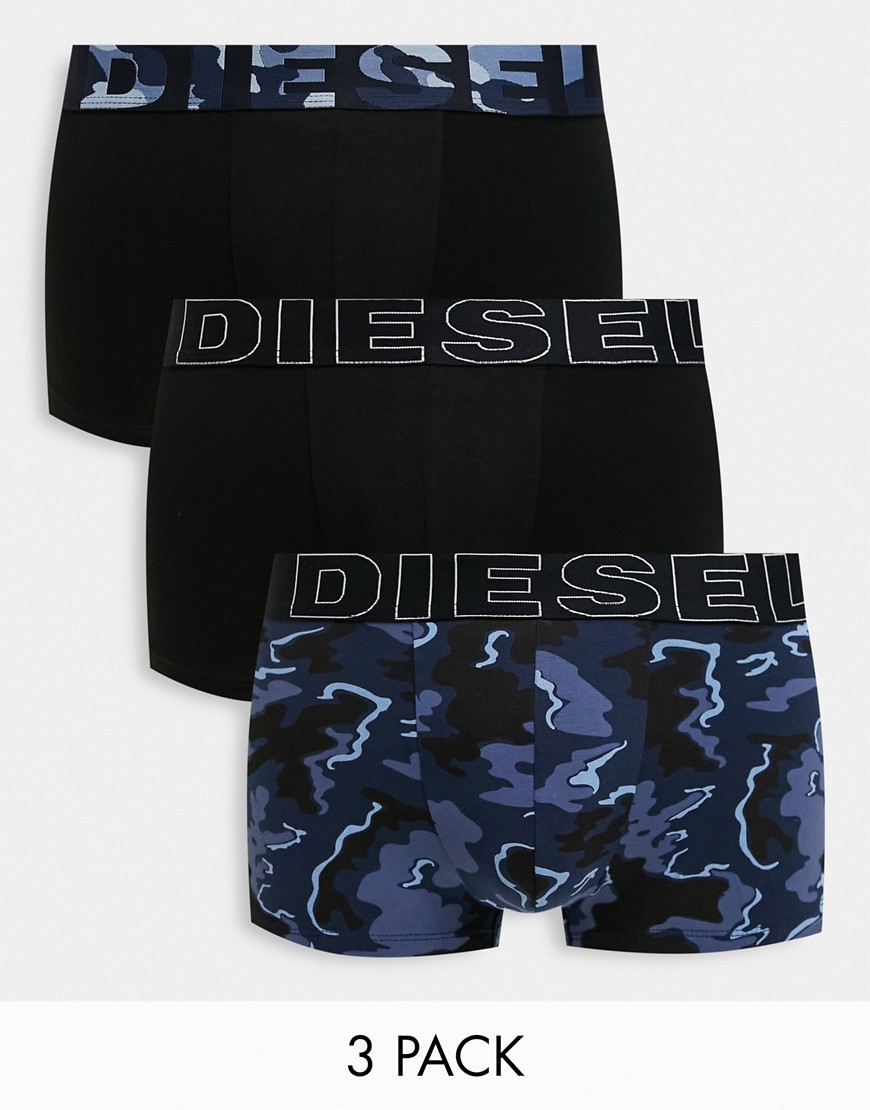 Diesel - Set van 3 boxershorts met dessin-Blauw