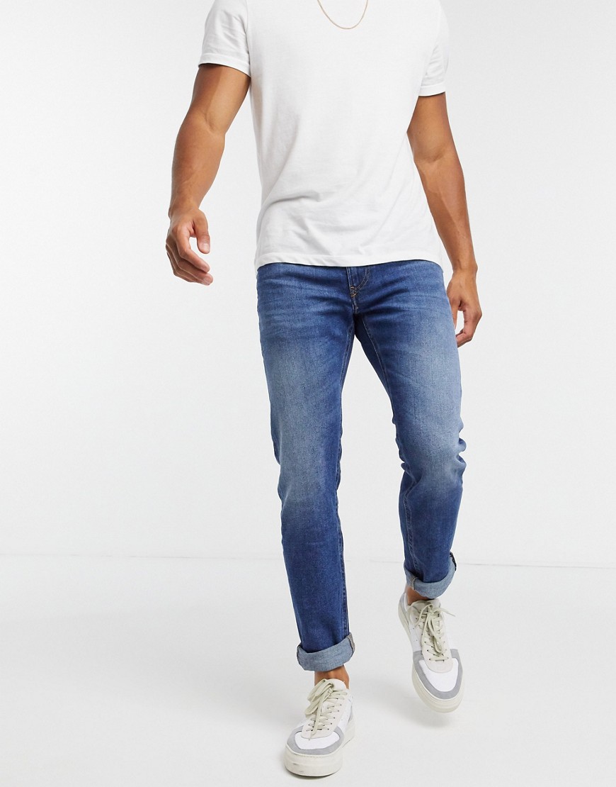 Diesel - Sleenker - Jeans i skinny fit med 084RI mid dark wash-Blå