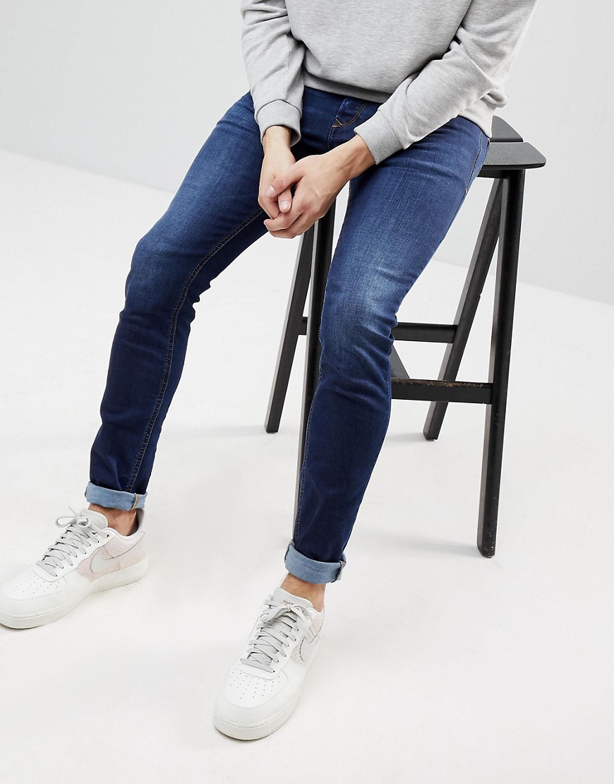 Diesel Sleenker skinny fit jeans in dark wash-Navy