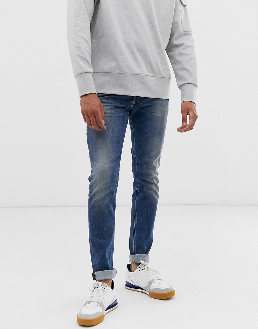 Diesel - Sleenker-X - Skinny-fit jeans i 082AB mid wash-Blå